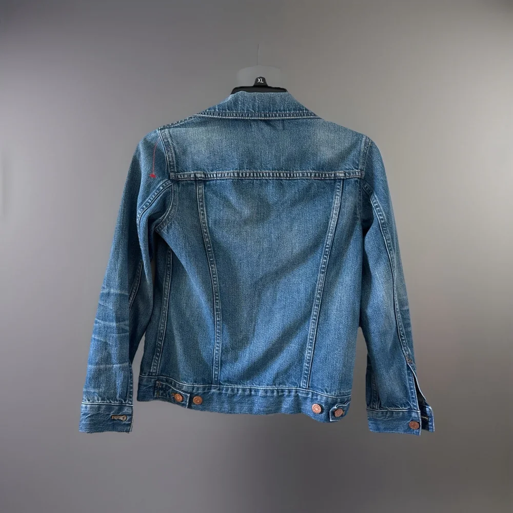 Madewell Womens XS Medium Wash Jean Jacket Button Front, 100% Cotton - Picture 2 of 3